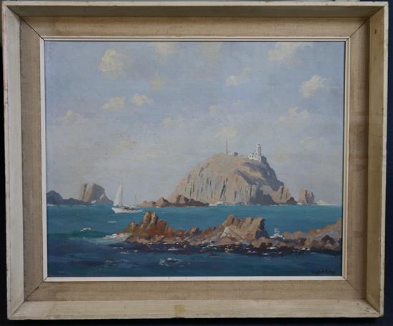 Hugh E. Ridge (1899-1976) Making for Old Grimsby, Isles of Scilly 15.5 x 19.5in.